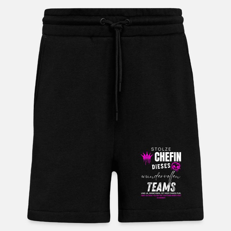 Stolze Chefin wundervolles Team Chefin Geschenke - Short bio décontracté fabriqué en UE - SOLID BLACK
