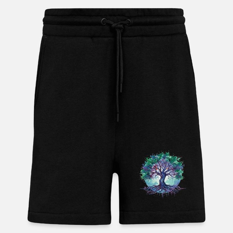 Aquarell Baum des Lebens - Shorts - made by SPREAD - SOLID BLACK