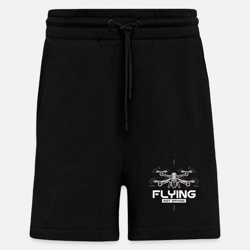 Drones fly no spying technology - Shorts - made by SPREAD - SOLID BLACK