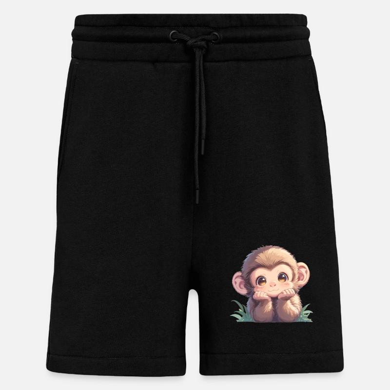Macaque Macaque - Short bio décontracté fabriqué en UE - SOLID BLACK