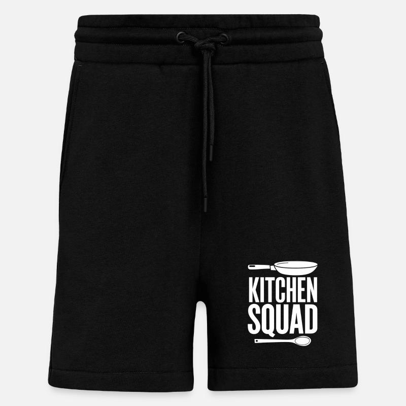 Kitchen Squad Kochteam Pfanne Kochlöffel - Shorts - made by SPREAD - SOLID BLACK
