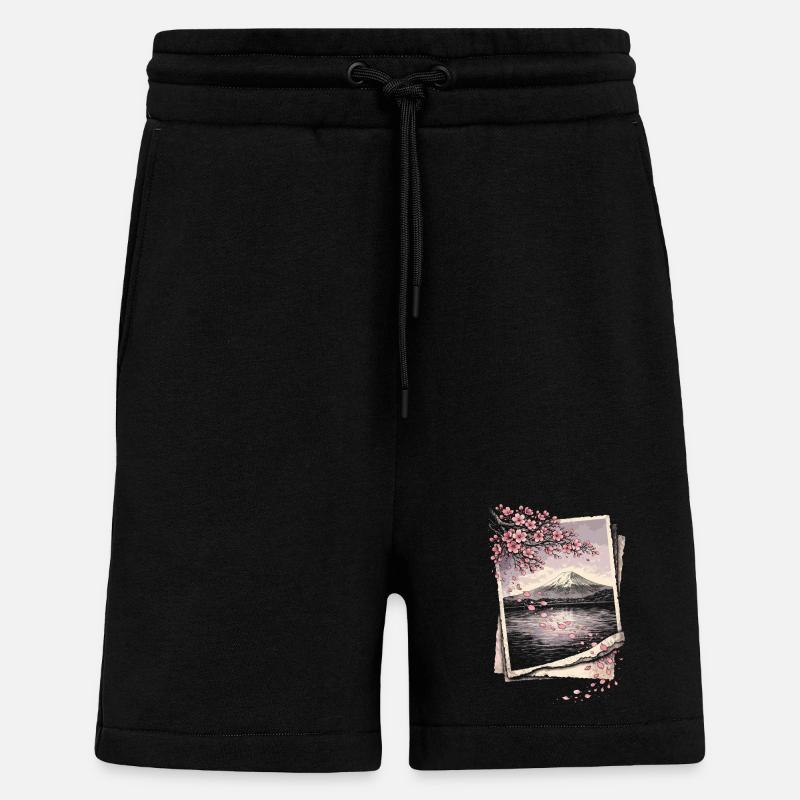 Kirschblüten Sakura Kirschblüte - Shorts - made by SPREAD - SOLID BLACK