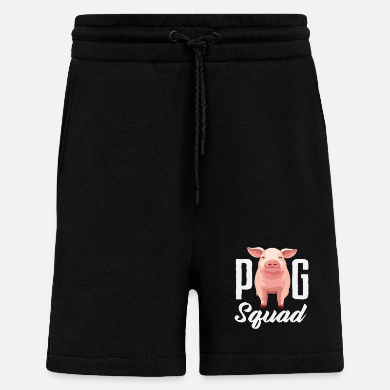 Équipe Pigs Équipe Ferme d’équipe - Short bio décontracté fabriqué en UE - SOLID BLACK