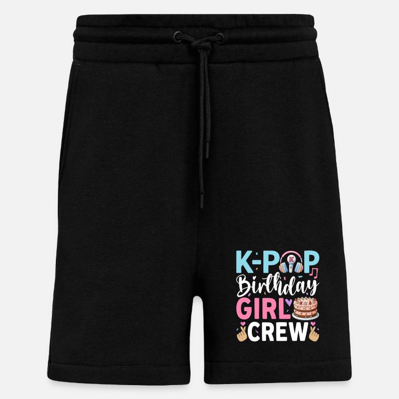 Équipe des filles d’anniversaire K-Pop - Short bio décontracté fabriqué en UE - SOLID BLACK