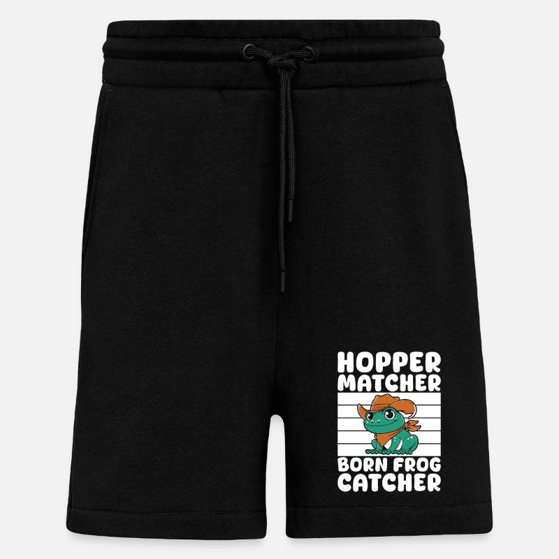 Frog Catcher Hopper Matcher Frog - Shorts - made by SPREAD - SOLID BLACK