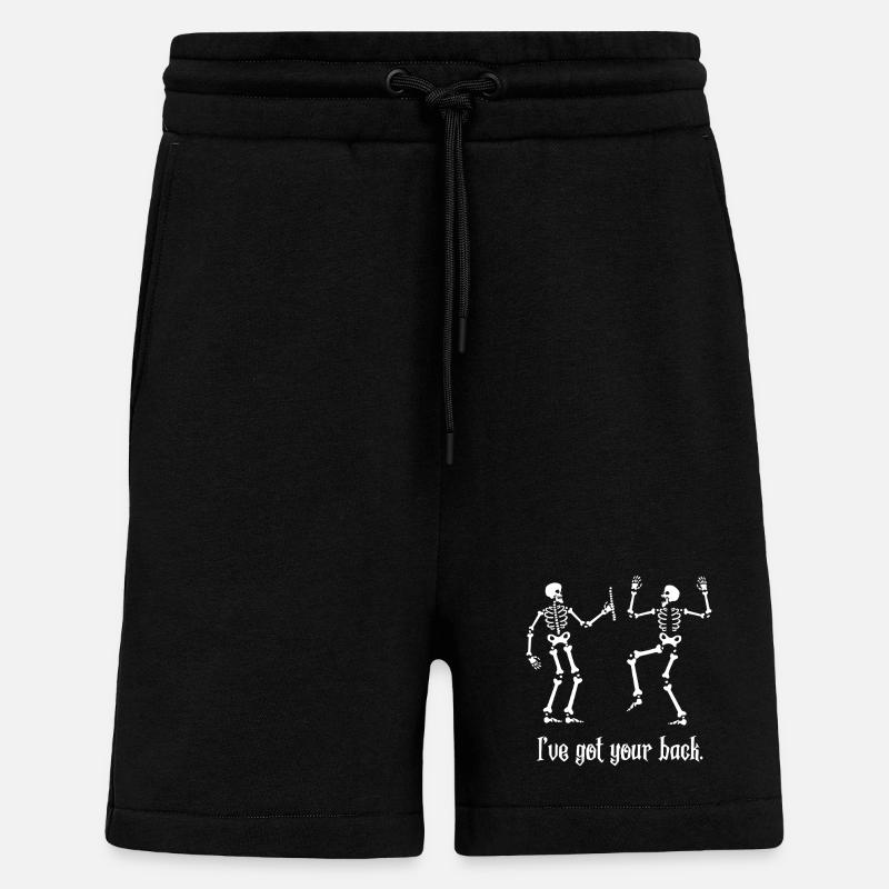 Dancing Skeletons Backing You - Shorts - made by SPREAD - SOLID BLACK