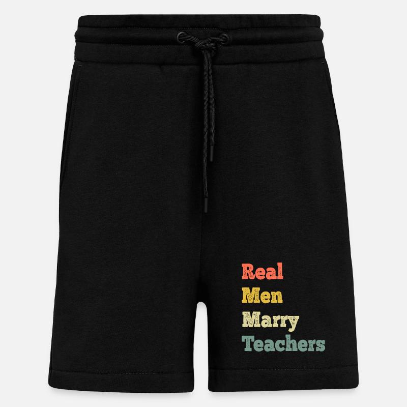Echte Männer heiraten Lehrer - Shorts - made by SPREAD - SOLID BLACK