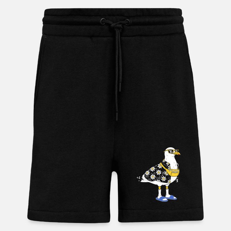 Daisy seagull in summer look - Shorts - made by SPREAD - SOLID BLACK