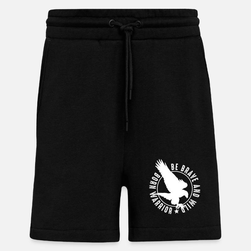 Tapferer Krieger-Adler-Emblem - Shorts - made by SPREAD - SOLID BLACK