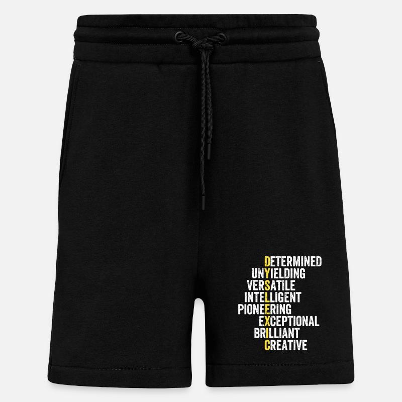 Yellow Accent Adjective Stack - Shorts - made by SPREAD - SOLID BLACK