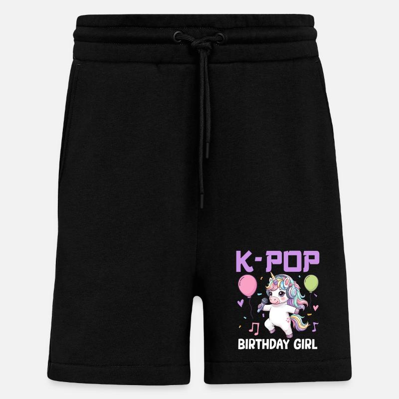 Fille d’anniversaire de K Pop - Short bio décontracté fabriqué en UE - SOLID BLACK