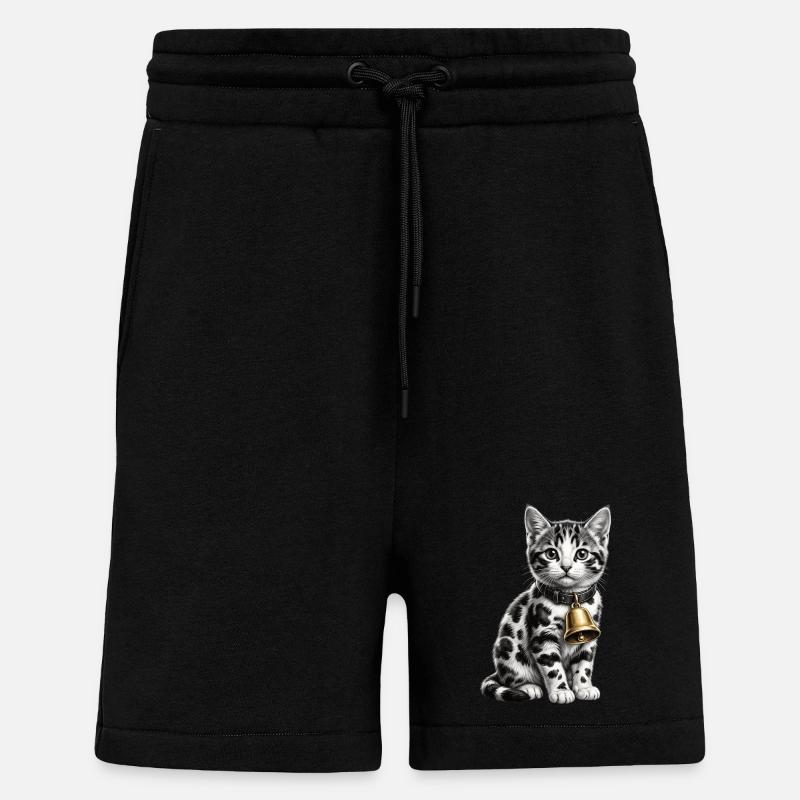 Funny Mixed Cat Cow Pattern - Shorts - made by SPREAD - SOLID BLACK