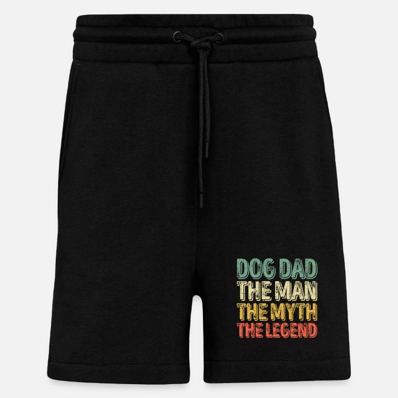 Dog Dad Legend Gradient Tee - Short bio décontracté fabriqué en UE - SOLID BLACK