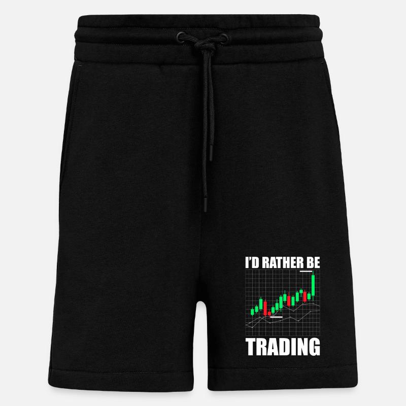 Je préférerais trader en bourse - Short bio décontracté fabriqué en UE - SOLID BLACK