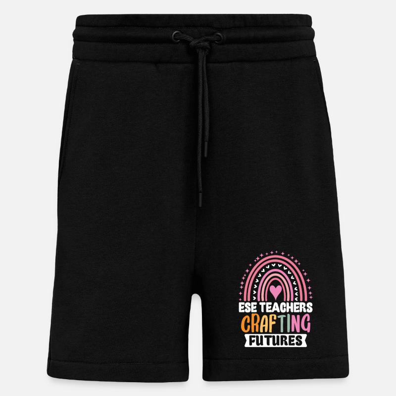 Cadeaux pour les enseignants ESE - Short bio décontracté fabriqué en UE - SOLID BLACK