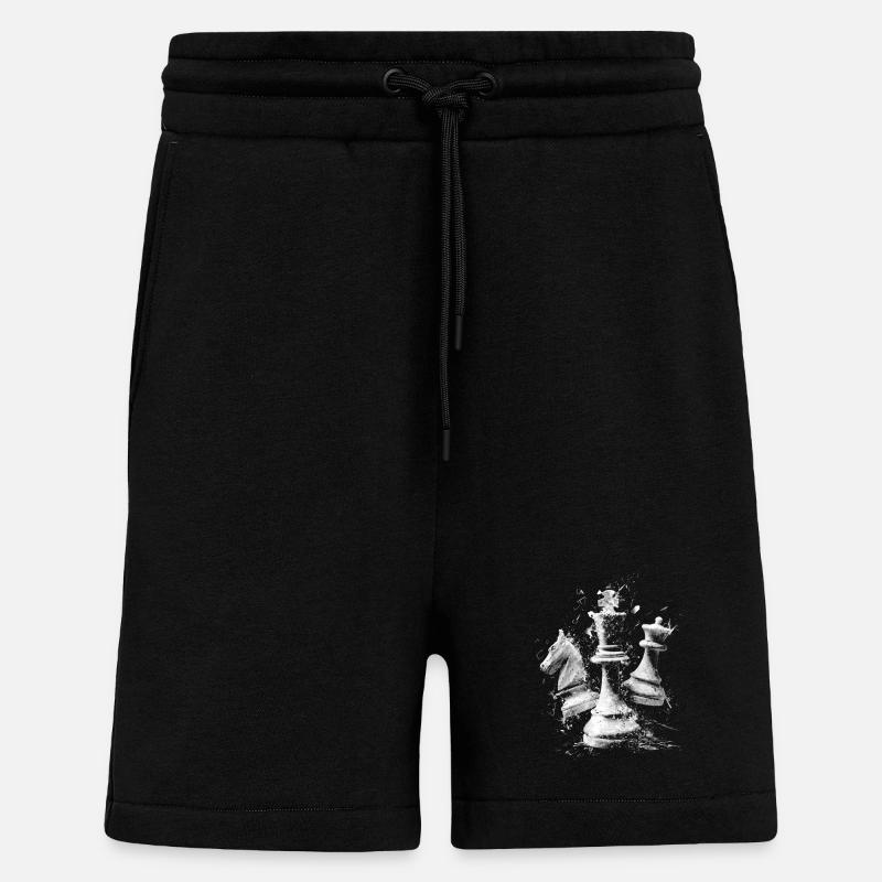 Schach Figuren Explosion Design Dynamisches Bretts - Shorts - made by SPREAD - SOLID BLACK