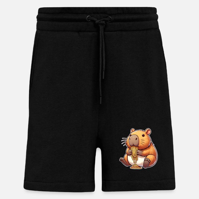 Pâtes à capybara - Short bio décontracté fabriqué en UE - SOLID BLACK