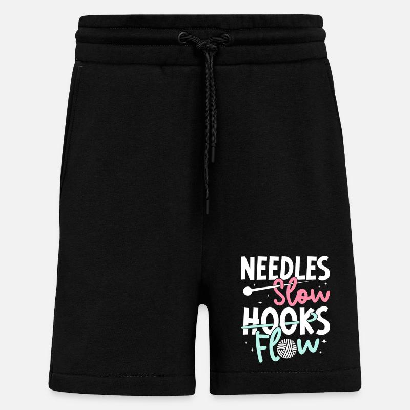 Crochet Hooks Flow Crocheter - Shorts - made by SPREAD - SOLID BLACK