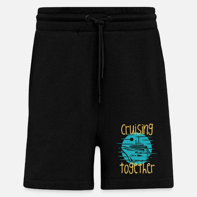 Gemeinsam Kreuzfahrt-Bootsgrafik - Shorts - made by SPREAD - SOLID BLACK