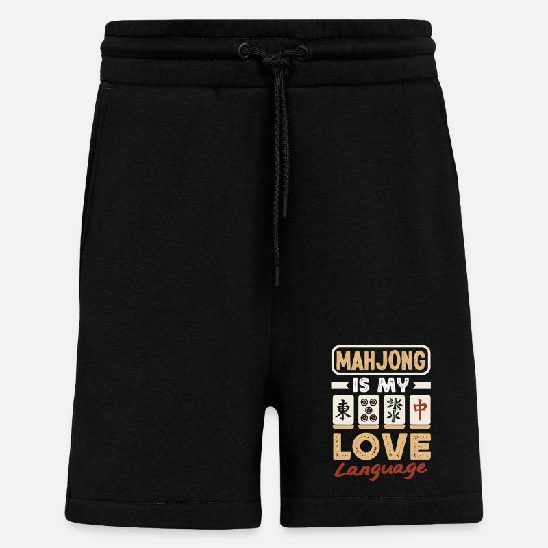 C’est l’heure du Mahjong - Short bio décontracté fabriqué en UE - SOLID BLACK