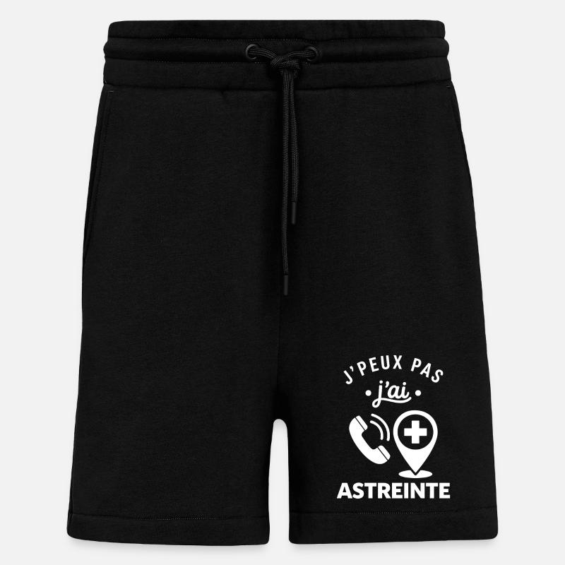 J'peux pas j'ai astreinte - Short bio décontracté fabriqué en UE - SOLID BLACK