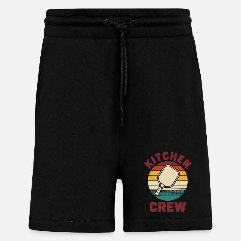 Pickleball Funny Kitchen Crew Player Love - Shorts - made by SPREAD - SOLID BLACK