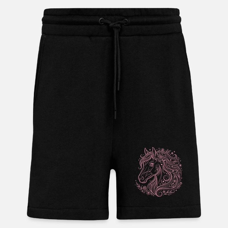Pferdekopf Pferd Reiten - Shorts - made by SPREAD - SOLID BLACK