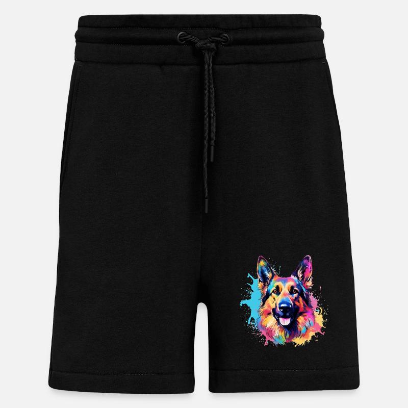 Bunte Hunde-Splash-Art Deutscher Schäferhund - Shorts - made by SPREAD - SOLID BLACK