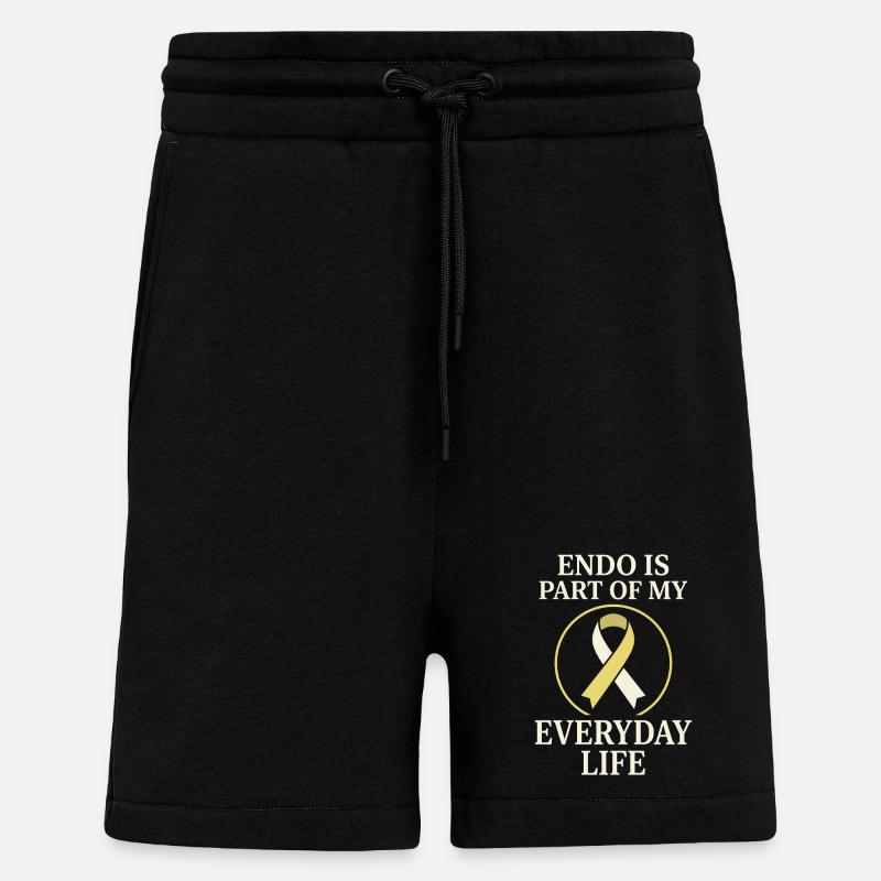 Sensibilisation à l’endométriose Guerrier de l’endo - Short bio décontracté fabriqué en UE - SOLID BLACK