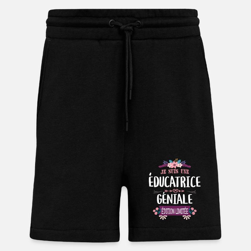 Éducatrice Géniale Édition Limitée - Short bio décontracté fabriqué en UE - SOLID BLACK