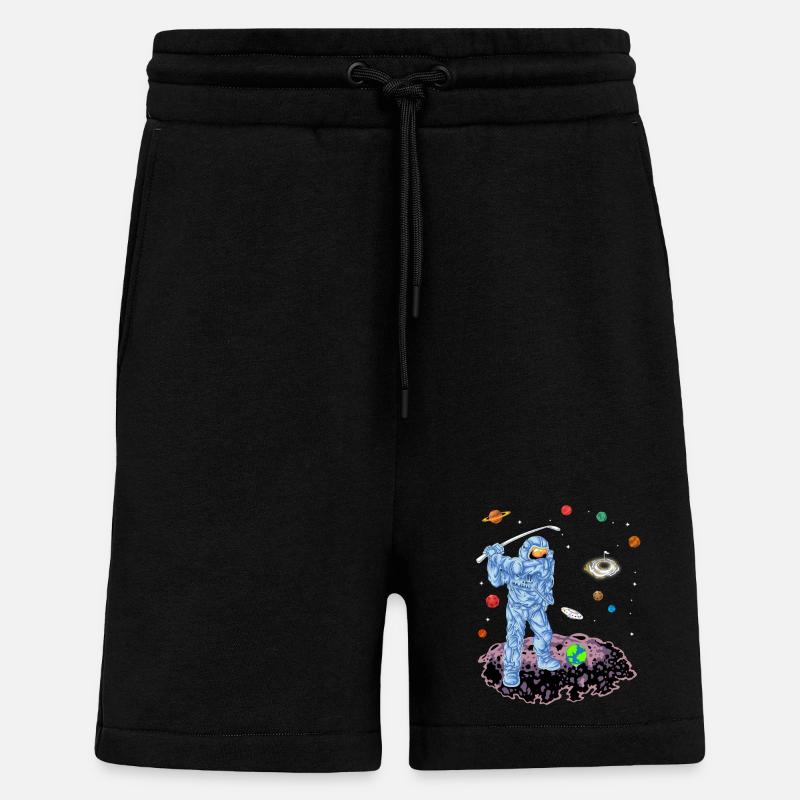 Chemise de golf spatial Astronaute - Short bio décontracté fabriqué en UE - SOLID BLACK