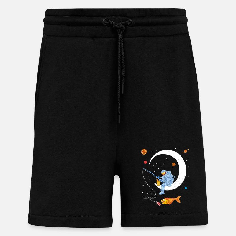 Chemise spatiale de pêche d’astronaute - Short bio décontracté fabriqué en UE - SOLID BLACK