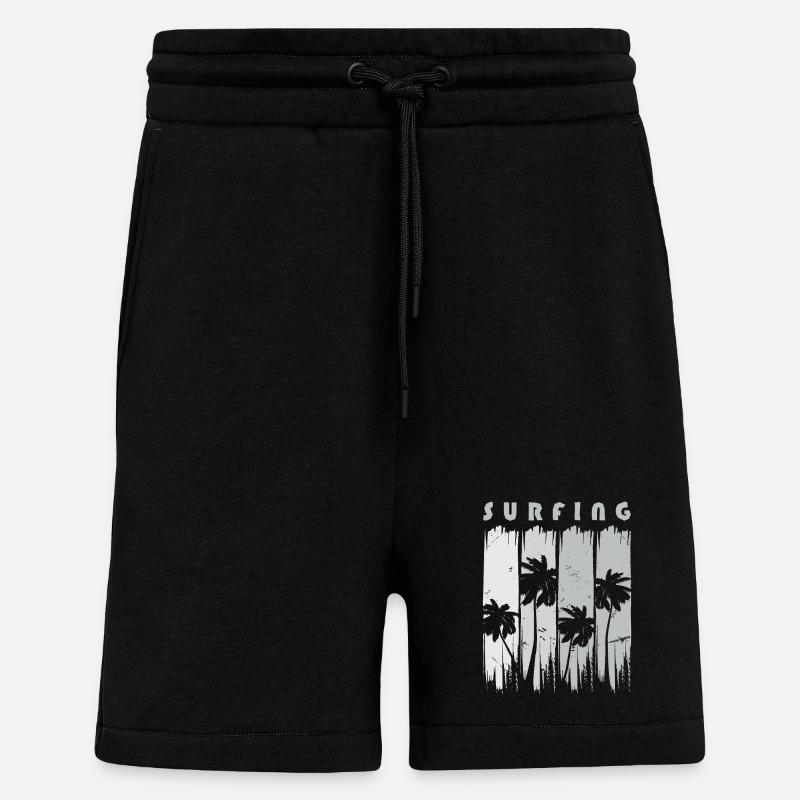Surf Surfen Surfer - Short bio décontracté fabriqué en UE - SOLID BLACK