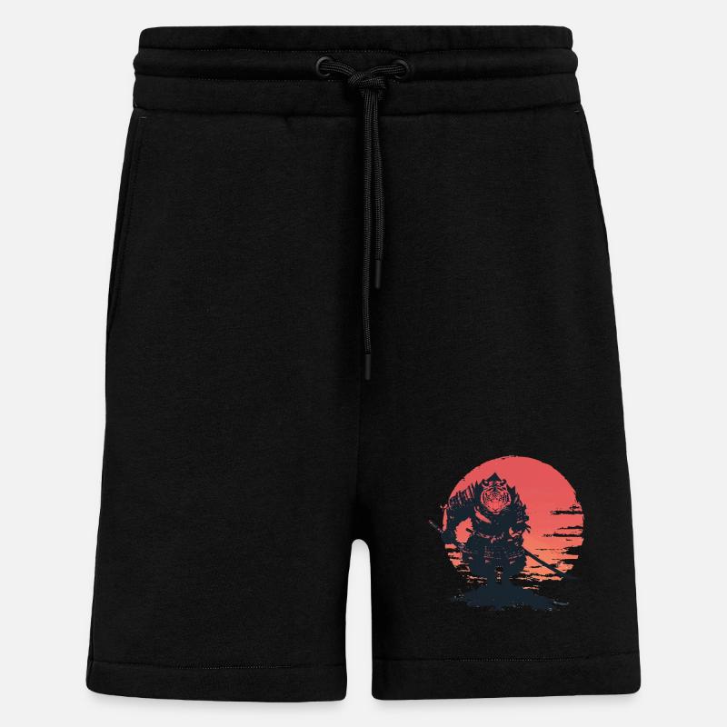 Tiger Samurai at Sunset - Shorts - made by SPREAD - SOLID BLACK