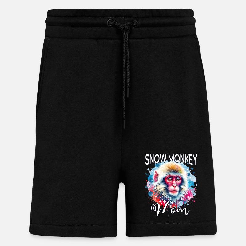 Snow Monkey Mom - Shorts - made by SPREAD - SOLID BLACK