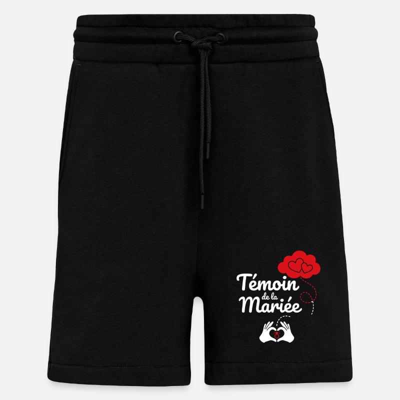 Témoin de la Mariée - Short bio décontracté fabriqué en UE - SOLID BLACK