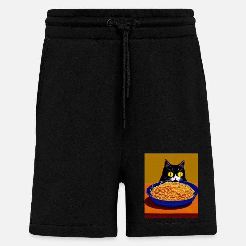 Katzenblick auf Spaghetti - Shorts - made by SPREAD - SOLID BLACK