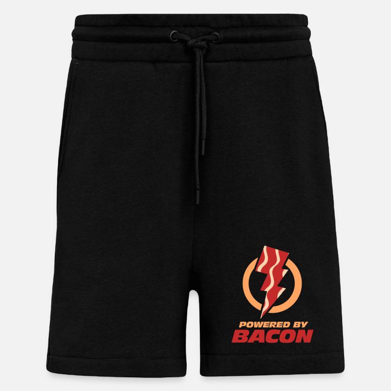 Propulsé par Bacon Lightning - Short bio décontracté fabriqué en UE - SOLID BLACK