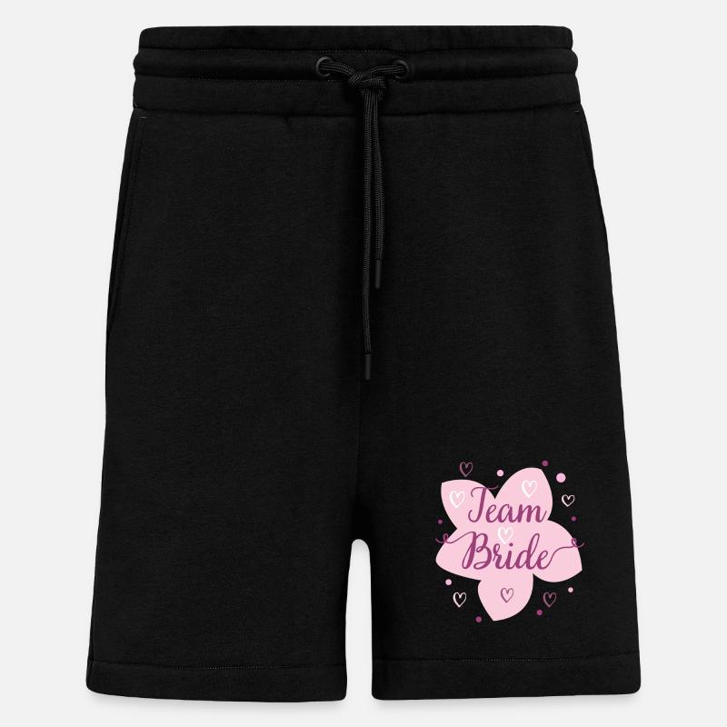 Hochzeit Team Bride Blüten Design - Shorts - made by SPREAD - SOLID BLACK