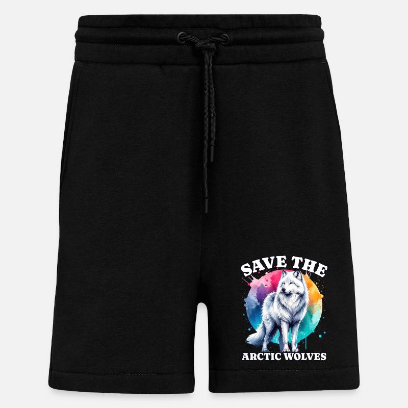 Polarwolf Save Arctic Wolf - Shorts - made by SPREAD - SOLID BLACK