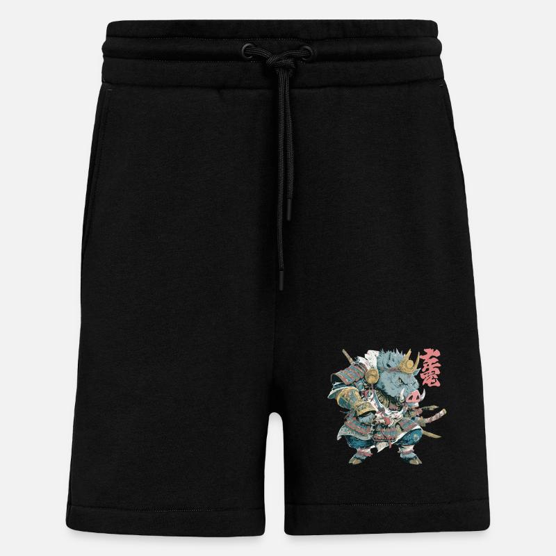Boar Samurai Armor - Shorts - made by SPREAD - SOLID BLACK