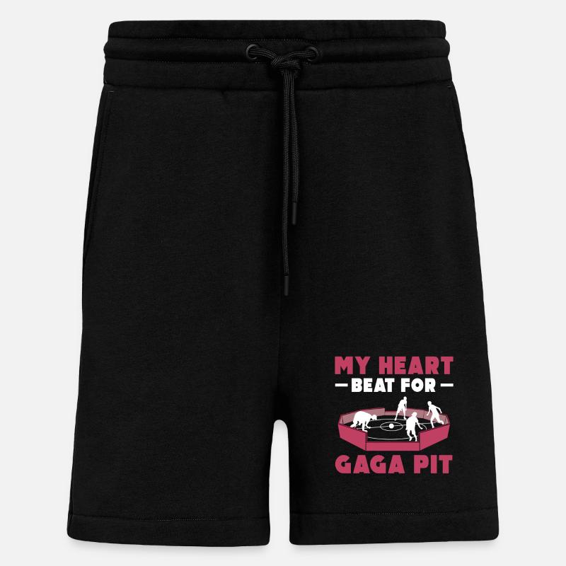 Mon cœur battait pour Gaga Pit - Short bio décontracté fabriqué en UE - SOLID BLACK