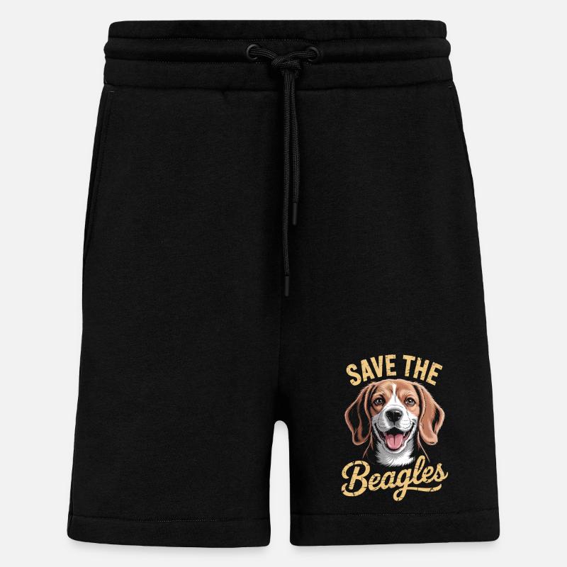 Sauvez les Beagle - Short bio décontracté fabriqué en UE - SOLID BLACK