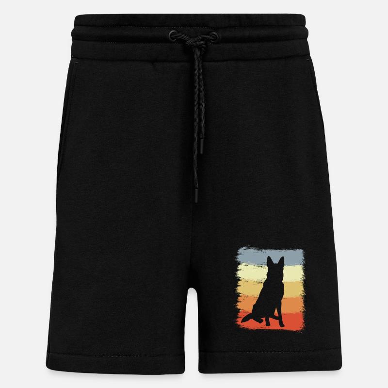 Retro Deutscher Schäferhund - Shorts - made by SPREAD - SOLID BLACK