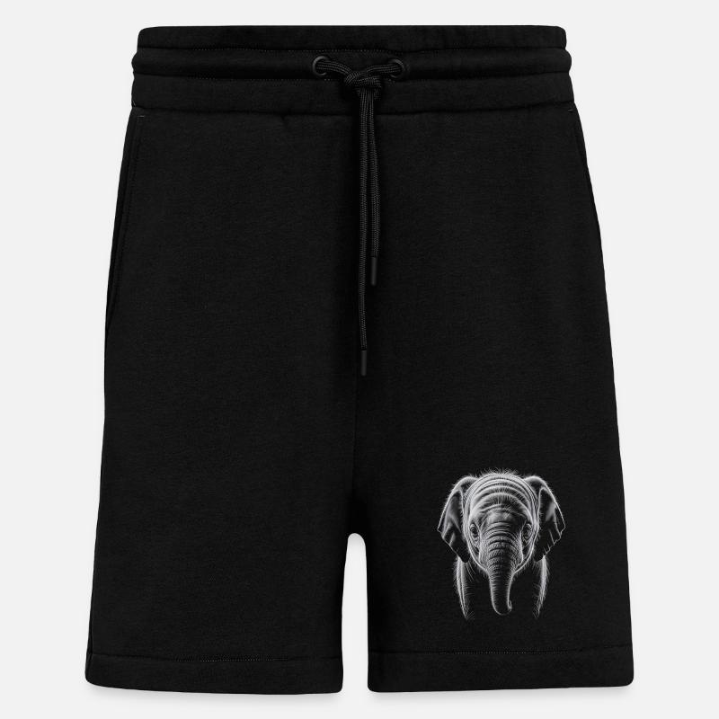 Tête d’éléphant - Short bio décontracté fabriqué en UE - SOLID BLACK