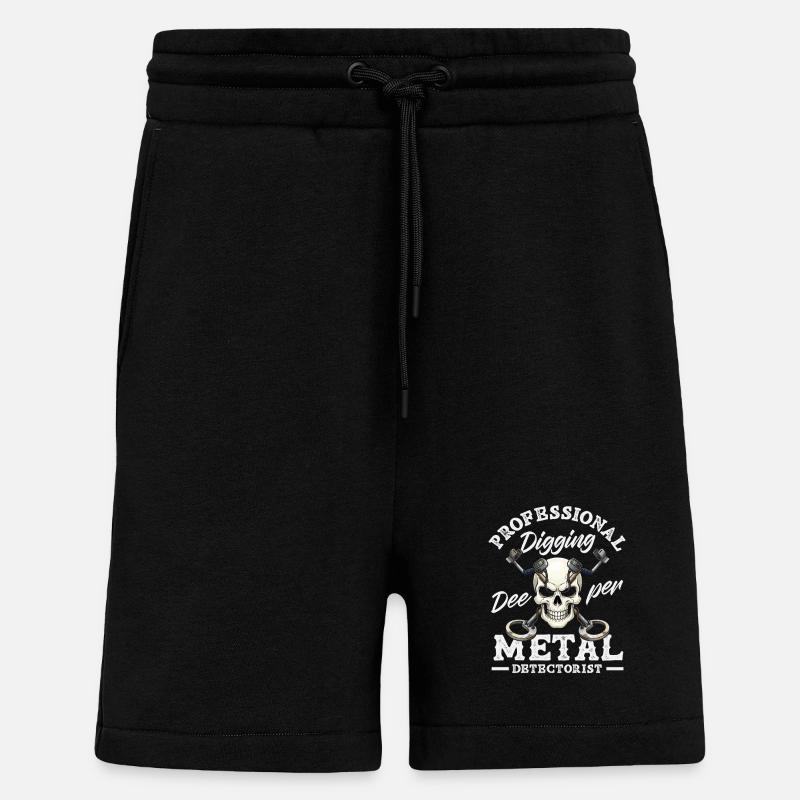 Détecteur de métaux de crâne professionnel - Short bio décontracté fabriqué en UE - SOLID BLACK