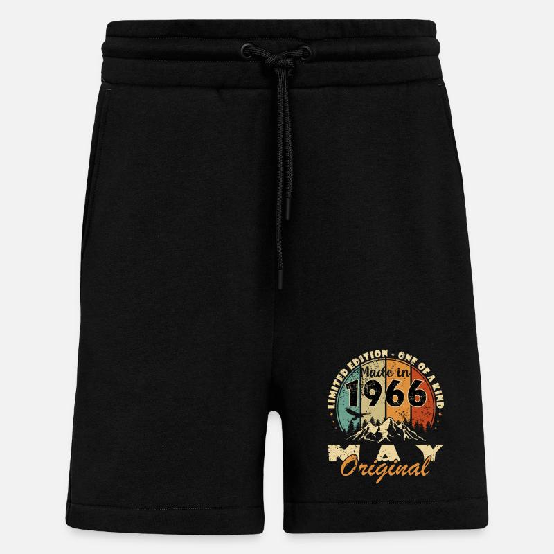 Cadeau d’anniversaire mai 1966 - Short bio décontracté fabriqué en UE - SOLID BLACK
