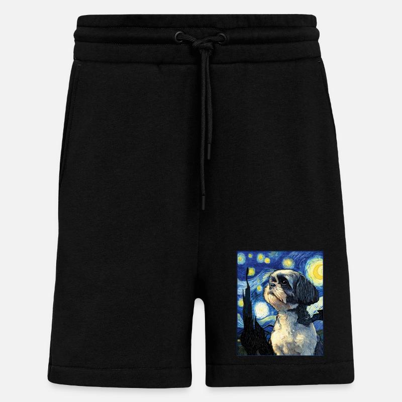 Shih Tzu - Short bio décontracté fabriqué en UE - SOLID BLACK