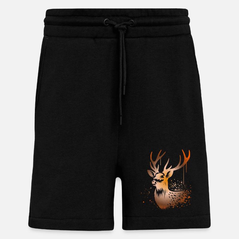 Cerf Sikahirsch Sika - Short bio décontracté fabriqué en UE - SOLID BLACK