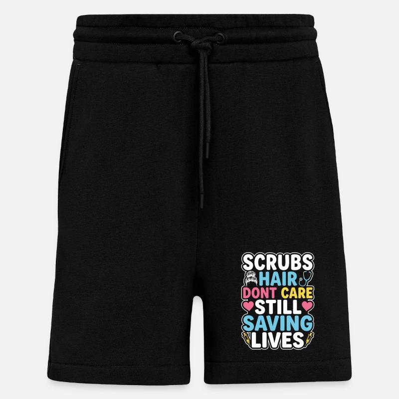 Night Shift Nurse, Tired - Shorts - made by SPREAD - SOLID BLACK